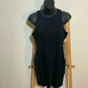 B Darlin bodycon black dress with side ribbons and a zip closure size medium